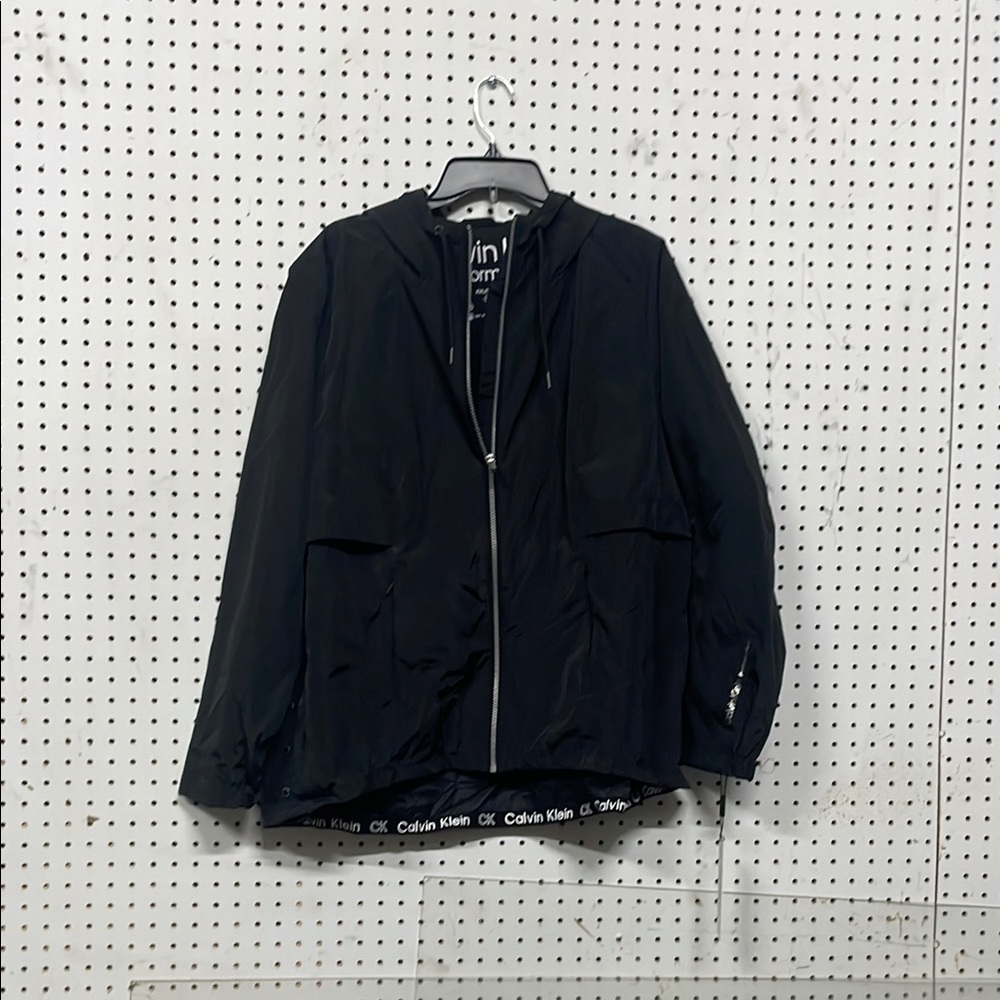 Calvin Klein Black Windbreaker with Classic Blazer Silhouette